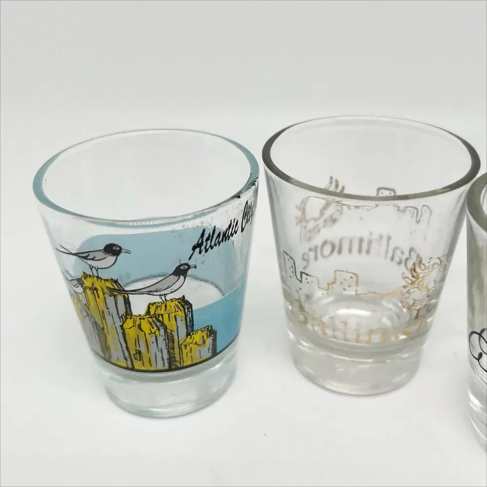 Lot of 7 Collectible US Souvenir Shot Glasses - States, Cities, Attractions